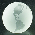3" Crystal Globe Paperweight with Flat Bottom (Sand Blast ETch)